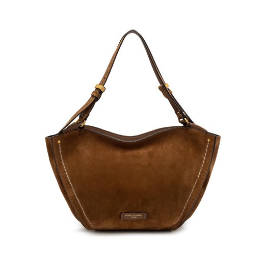 BORSE GIANNI CHIARINI DONNA BLOOM IN PELLE SCAMOSCIATA A SPALLA COGNAC 12036