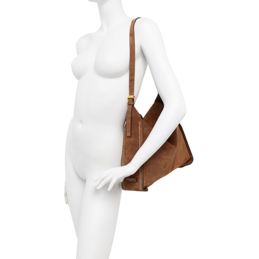 BORSE GIANNI CHIARINI DONNA PENELOPE IN PELLE SCAMOSCIATA A SPALLA COGNAC 12043