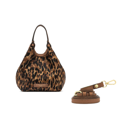 BORSE GIANNI CHIARINI DONNA MINI BAG DUA IN CAVALLINO A MANO E TRACOLLA LINCE CUOIO 11108