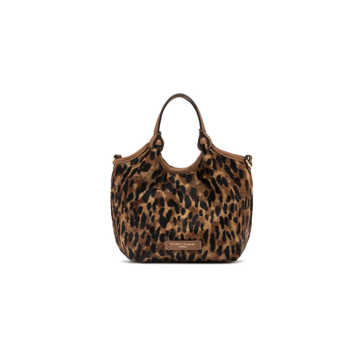 BORSE GIANNI CHIARINI DONNA MINI BAG DUA IN CAVALLINO A MANO E TRACOLLA LINCE CUOIO 11108