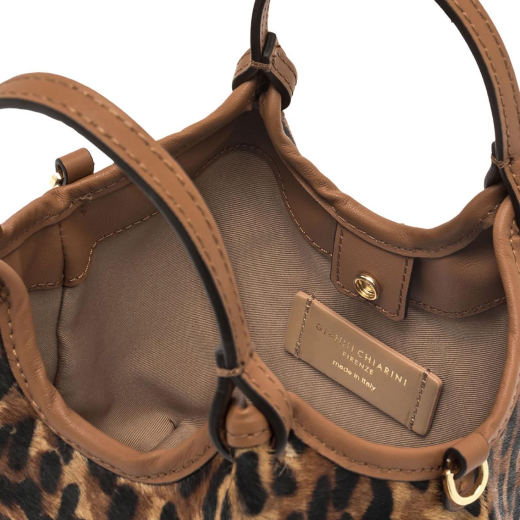 BORSE GIANNI CHIARINI DONNA MINI BAG DUA IN CAVALLINO A MANO E TRACOLLA LINCE CUOIO 11108