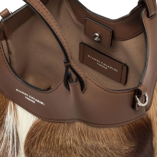 BORSE GIANNI CHIARINI DONNA MINI BAG DUA PELLE SAFARI A MANO E TRACOLLA NATURALE 12018