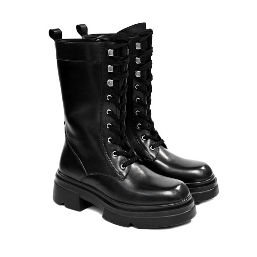 STIVALETTI DONNA EMANUÉLLE VEE ANFIBIO HERO IN PELLE BLACK 452M80912CRW