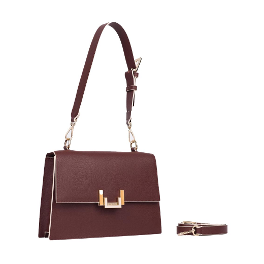 BORSE CROMIA DONNA LADIES BAG BEA IN PELLE A SPALLA E TRACOLLA CASTAGNA 1406133