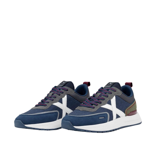 SCARPE MUNICH UOMO SNEAKER SPEED 14 PELLE SCAMOSCIATA TESSUTO BLU