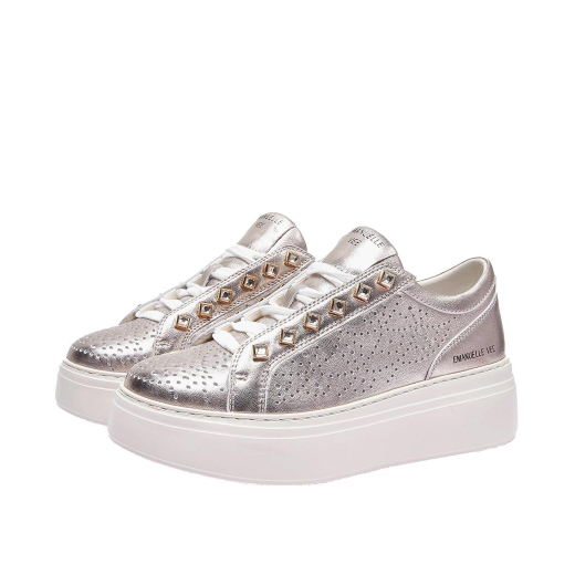 SCARPE DONNA EMANUÉLLE VEE SNEAKER BICE PELLE LAMINATA GOLD 461P90116P005