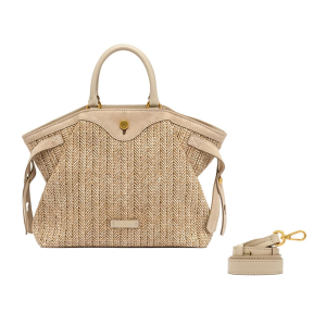 BORSE GIANNI CHIARINI DONNA CLAUDETTE IN RAFFIA E CAMOSCIO A MANO CLAUDETTE SABBIA BS11901