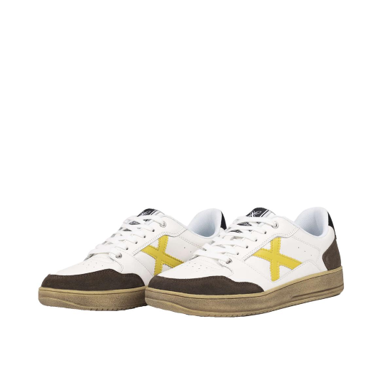 SCARPE MUNICH UOMO SNEAKER LEGIT MAN PELLE BIANCO MARRONE LEGITMAN118