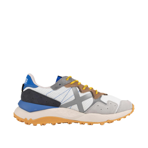 SCARPE MUNICH UOMO SNEAKER SHIBUYA 35 CAMOSCIO E NYLON BIANCO-BLU