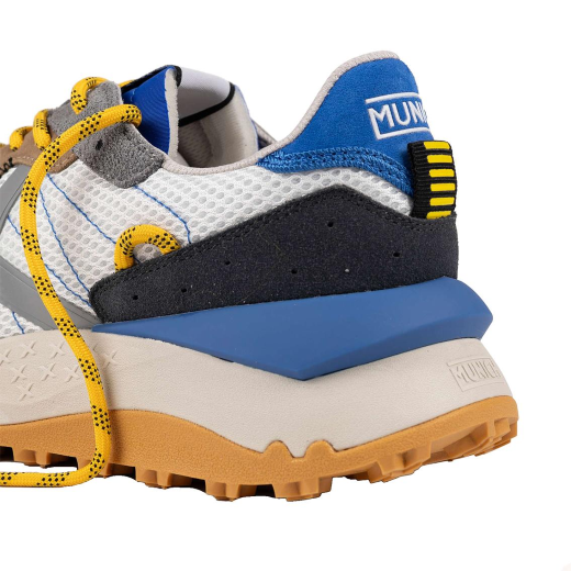 SCARPE MUNICH UOMO SNEAKER SHIBUYA 35 CAMOSCIO E NYLON BIANCO-BLU