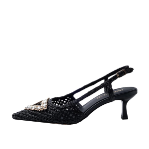 SCARPE DONNA EMANUÉLLE DECOLLETE DIVINA IN RAFFIA BLACK 461M21811T200