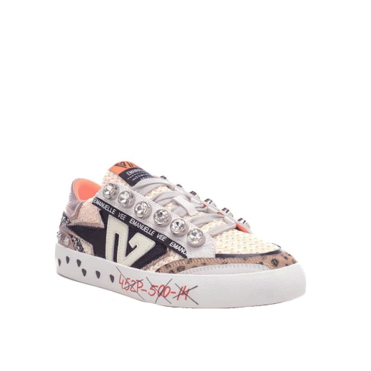 SCARPE DONNA EMANUÉLLE VEE SNEAKER SOLEDAD IN PELLE MULTI BLACK 461P90022P151K