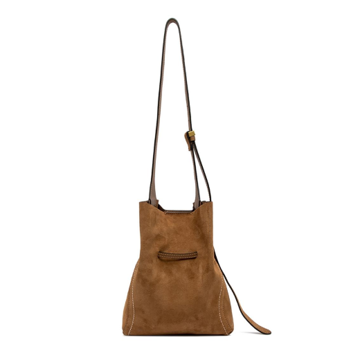 BORSE GIANNI CHIARINI DONNA SECCHIELLO SIENNA IN PELLE SCAMOSCIATA A SPALLA CARAMEL BS25722