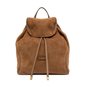 BORSE GIANNI CHIARINI DONNA ZAINO VIOLETTE IN PELLE SCAMOSCIATA A SPALLA CARAMEL BS25815