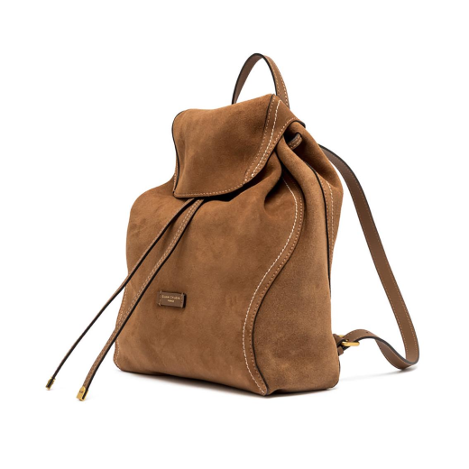 BORSE GIANNI CHIARINI DONNA ZAINO VIOLETTE IN PELLE SCAMOSCIATA A SPALLA CARAMEL BS25815