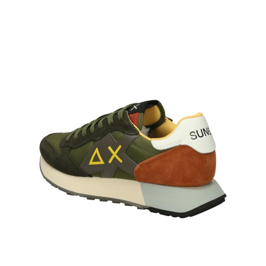 SCARPE SUN68 UOMO SNEAKER JAKI 2.0 PELLE SCAMOSCIATA E TESSUTO TECNICO MILITARE Z36115