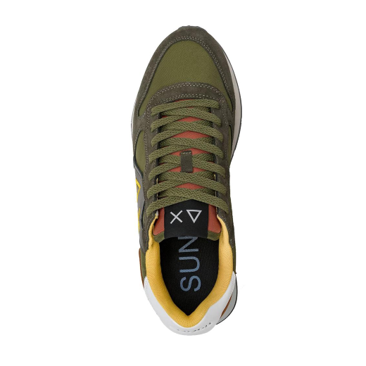 SCARPE SUN68 UOMO SNEAKER JAKI 2.0 PELLE SCAMOSCIATA E TESSUTO TECNICO MILITARE Z36115
