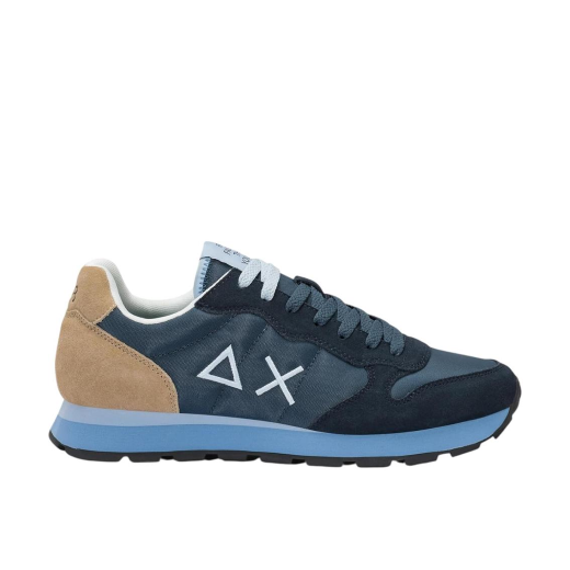 SCARPE SUN68 UOMO SNEAKER TOM MULTICOLOR PELLE SCAMOSCIATA E TESSUTO TECNICO NAVY BLUE Z36106