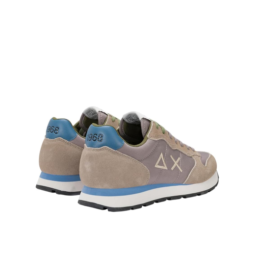 SCARPE SUN68 UOMO SNEAKER TOM PELLE SCAMOSCIATA E TESSUTO TECNICO STONE Z36101