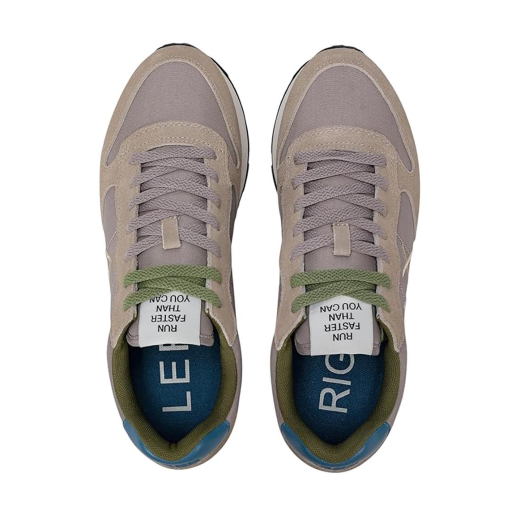 SCARPE SUN68 UOMO SNEAKER TOM PELLE SCAMOSCIATA E TESSUTO TECNICO STONE Z36101