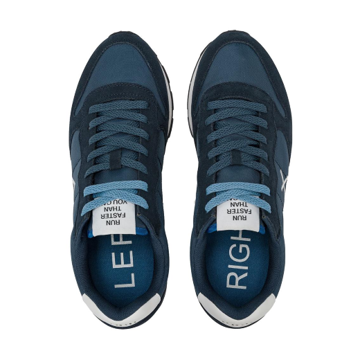SCARPE SUN68 UOMO SNEAKER TOM PELLE SCAMOSCIATA E TESSUTO TECNICO NAVY BLUE Z36101