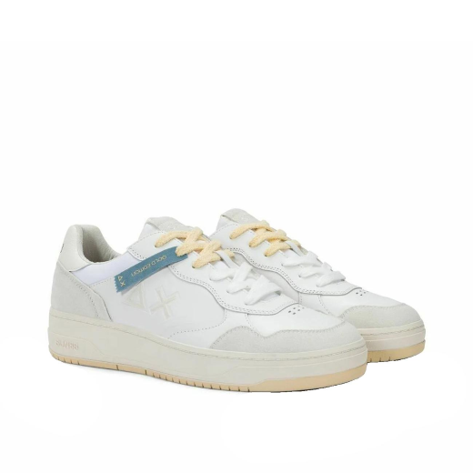 SCARPE SUN68 UOMO SNEAKER BIG BASKET EVO PELLE BIANCO Z36153