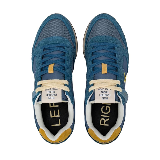 SCARPE SUN68 UOMO SNEAKER TOM VINTAGE PELLE SCAMOSCIATA E TESSUTO TECNICO AVIO SCURO Z36104