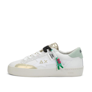 SCARPE SUN68 DONNA SNEAKER KATY IN PELLE BIANCO VERDE BZ36242