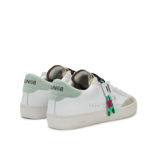 SCARPE SUN68 DONNA SNEAKER KATY IN PELLE BIANCO VERDE BZ36242