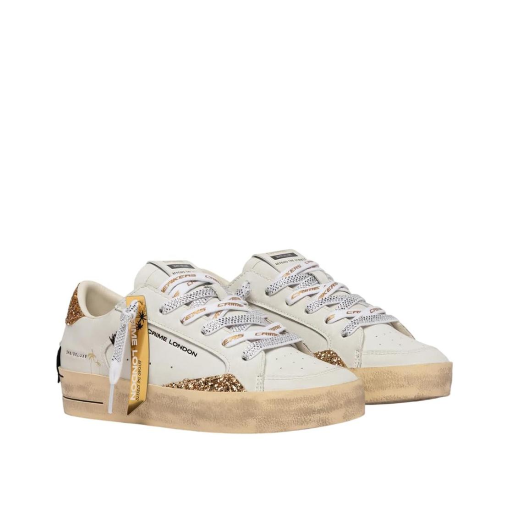 SCARPE CRIME LONDON DONNA SNEAKER SK8 DELUXE TEQUILA NIGHT IN PELLE WHITE 29102PP810