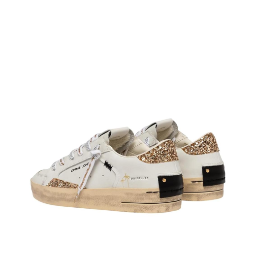 SCARPE CRIME LONDON DONNA SNEAKER SK8 DELUXE TEQUILA NIGHT IN PELLE WHITE 29102PP810
