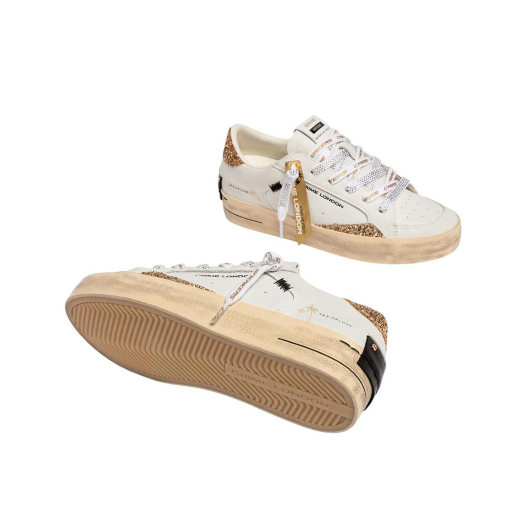 SCARPE CRIME LONDON DONNA SNEAKER SK8 DELUXE TEQUILA NIGHT IN PELLE WHITE 29102PP810