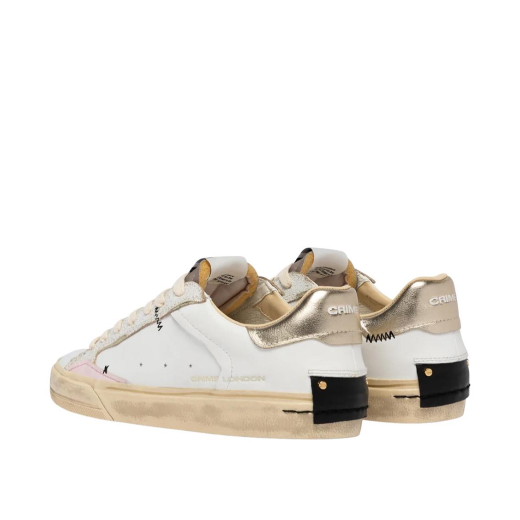 SCARPE CRIME LONDON DONNA SNEAKER DECONSTRUCTED YOU ARE THE SUN IN PELLE WHITE 29070PP810