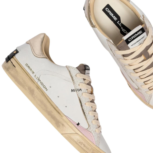 SCARPE CRIME LONDON DONNA SNEAKER DECONSTRUCTED YOU ARE THE SUN IN PELLE WHITE 29070PP810