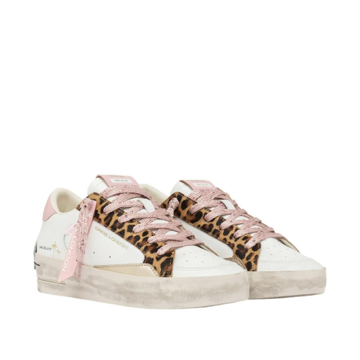 SCARPE CRIME LONDON DONNA SNEAKER SK8 DELUXE WEDGE PINK LEOPARD IN PELLE 29151PP810