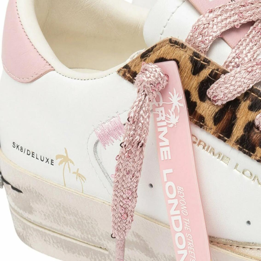 SCARPE CRIME LONDON DONNA SNEAKER SK8 DELUXE WEDGE PINK LEOPARD IN PELLE 29151PP810