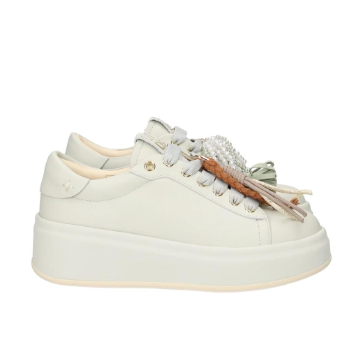 SCARPE GIO+ DONNA SNEAKER LINDA IN PELLE COMBI VERDE ACQUA OLIVA36A