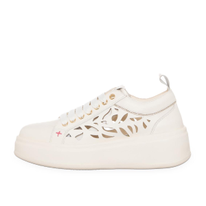 SCARPE GIO+ DONNA SNEAKER MARTINA IN PELLE COMBI LASER LATTE OLIVA52A