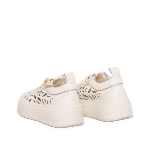 SCARPE GIO+ DONNA SNEAKER MARTINA IN PELLE COMBI LASER LATTE OLIVA52A