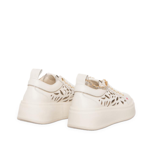SCARPE GIO+ DONNA SNEAKER MARTINA IN PELLE COMBI LASER LATTE OLIVA52A