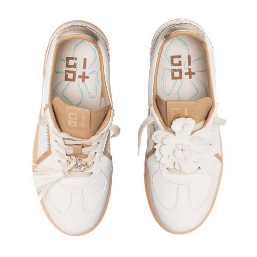 SCARPE GIO+ DONNA SNEAKER ARIANNA IN PELLE COMBI MILK BLUE1021