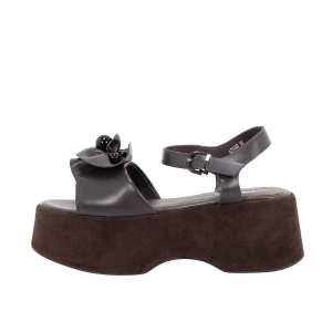 SCARPE DONNA JEANNOT SANDALI IN PELLE ZEPPA TESTA MORO AJ532D