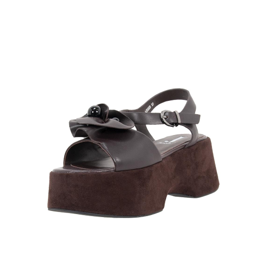 SCARPE DONNA JEANNOT SANDALI IN PELLE ZEPPA TESTA MORO AJ532D