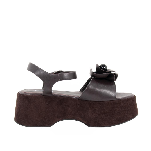SCARPE DONNA JEANNOT SANDALI IN PELLE ZEPPA TESTA MORO AJ532D