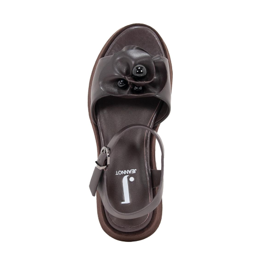 SCARPE DONNA JEANNOT SANDALI IN PELLE ZEPPA TESTA MORO AJ532D