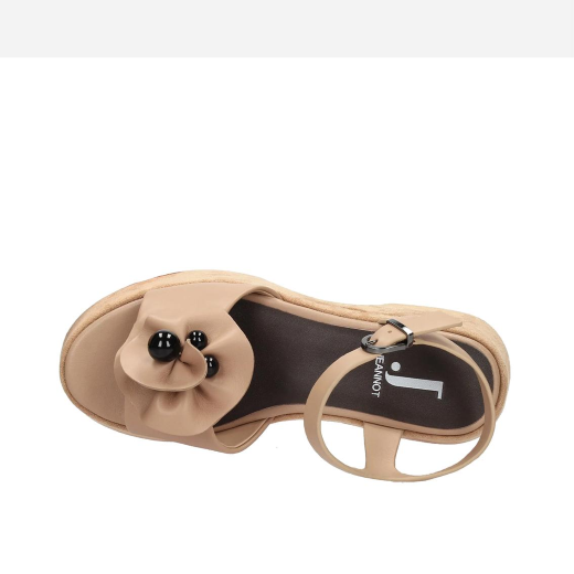 SCARPE DONNA JEANNOT SANDALI IN PELLE ZEPPA SABBIA AJ532C