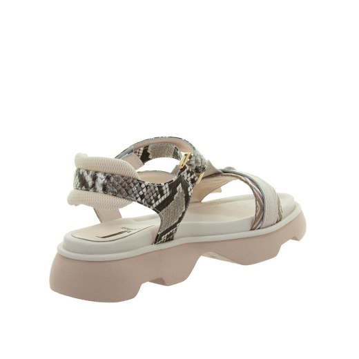 SANDALI DONNA JEANNOT IN PELLE E STAMPA SERPENTE OFF WHITE AJ501B