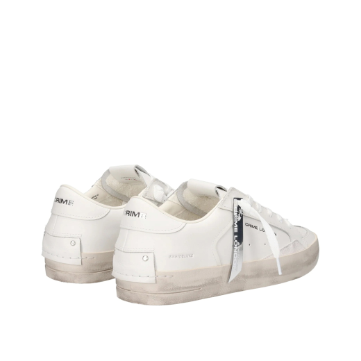 SCARPE CRIME LONDON UOMO SNEAKER SK8 DELUXE ALL WHITE IN PELLE 16103PP510