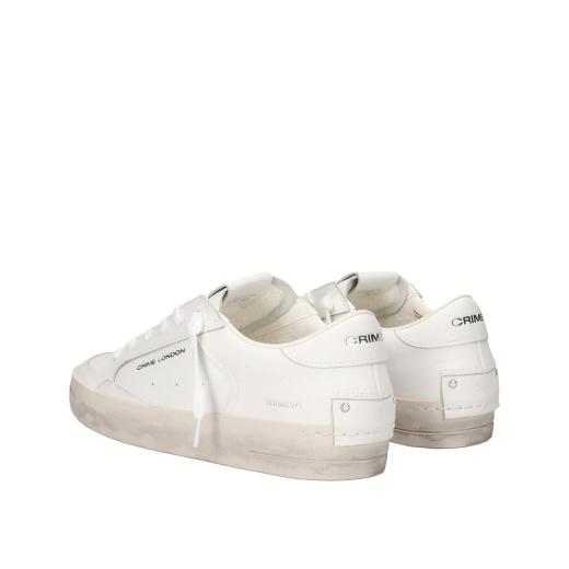 SCARPE CRIME LONDON UOMO SNEAKER SK8 DELUXE ALL WHITE IN PELLE 16103PP510