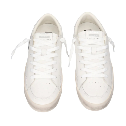 SCARPE CRIME LONDON UOMO SNEAKER SK8 DELUXE ALL WHITE IN PELLE 16103PP510